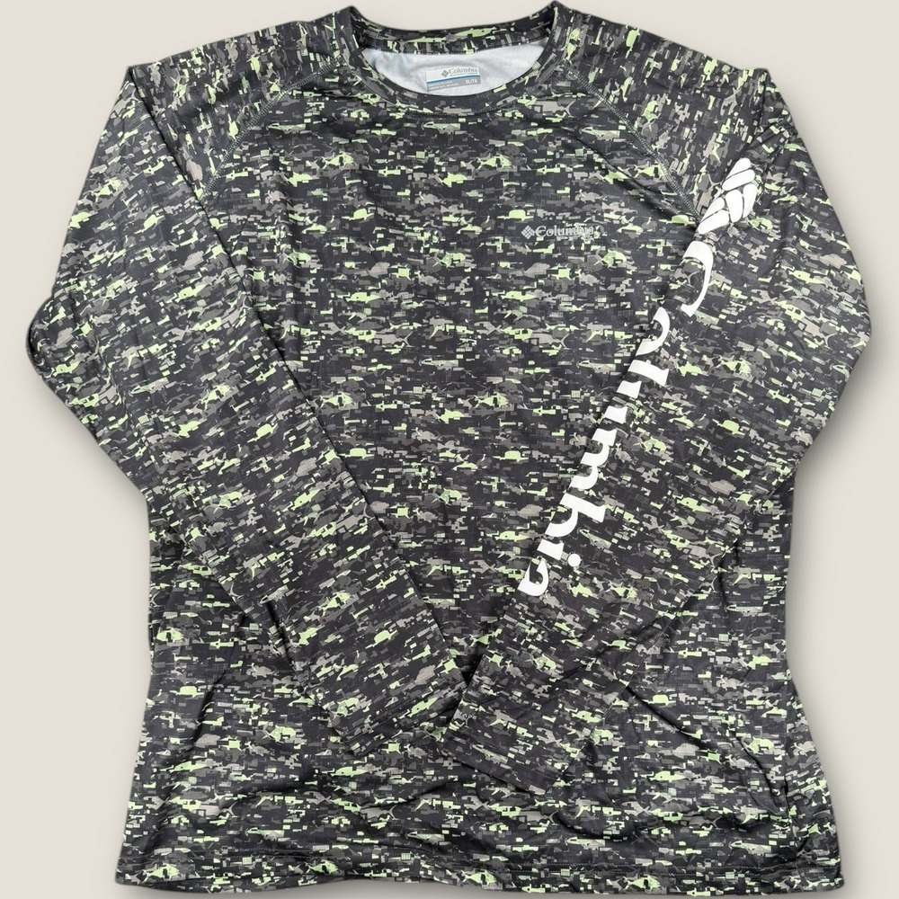Columbia Men's Long Sleeve Performance Tee - Gray/Green Camo